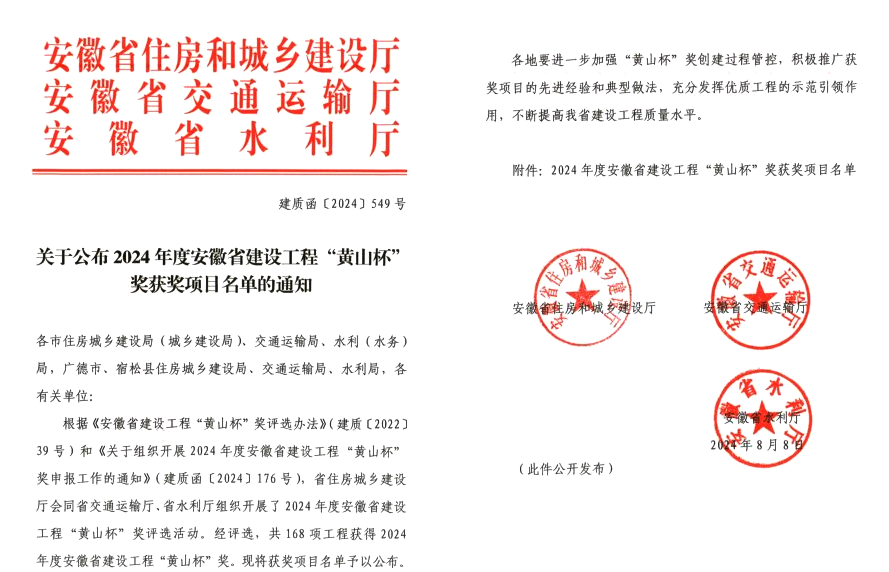 喜報 | 建基咨詢斬獲三項“黃山杯 ”！